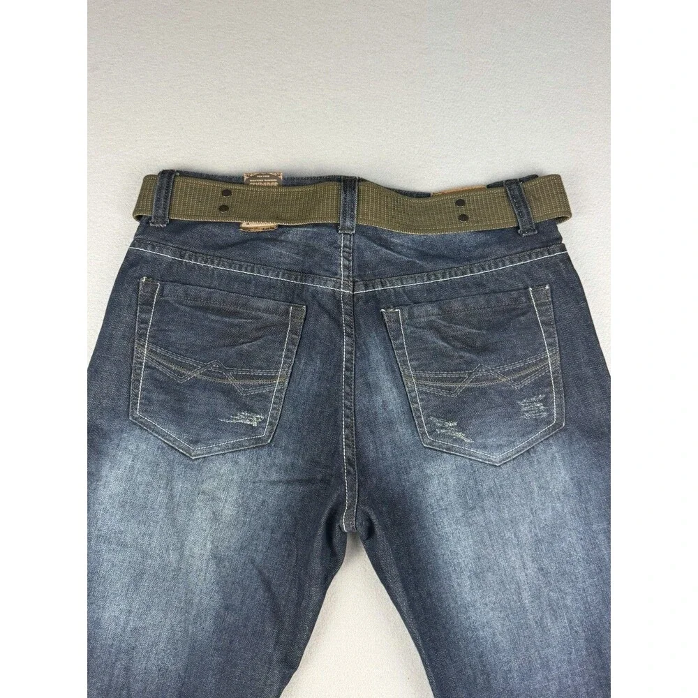 Flypaper Jeans Mens 32x34 Blue BootCut Fit Whiskered Wash Denim NWT Western
